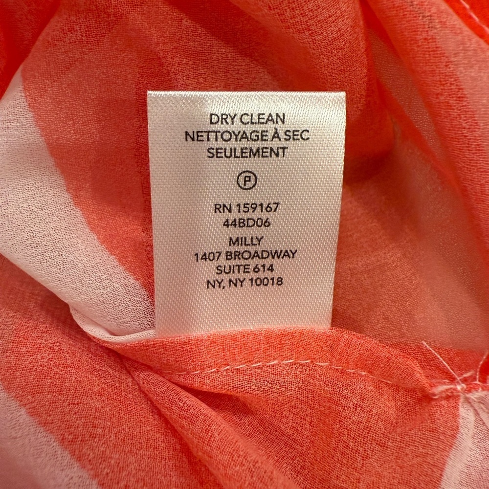 Milly Cabana Cover Up Dress Size M/L Red White Long Sleeve Sheer NWT - Picture 12 of 14